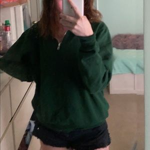 Quarter Zip Cropped Sweatshirt